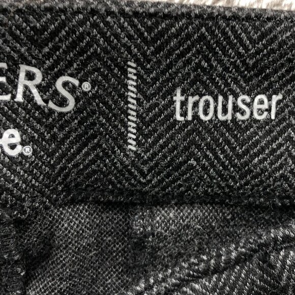 Riders By Lee Womens Pants Size 32 Measured Herringbone Trousers Black Wide Leg - Picture 8 of 11